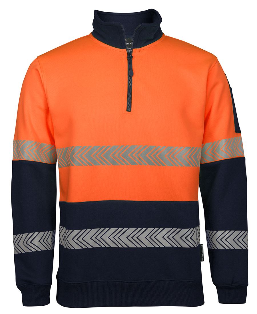 JB's HV 1/2 ZIP SEGMENTED TAPE FLEECY LIME/NAVY - XS - Image 2