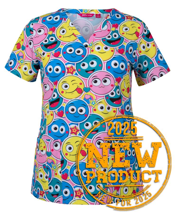 JB's LADIES SCRUB TOP PRINTED CAT - 06 - Image 4