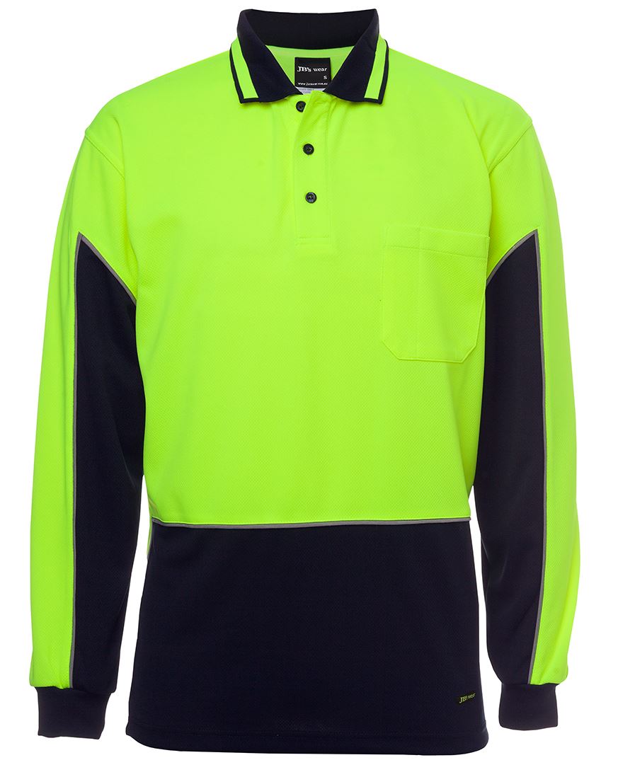 JB's HV 4602.1 L/S GAP POLO LIME/NAVY - XS