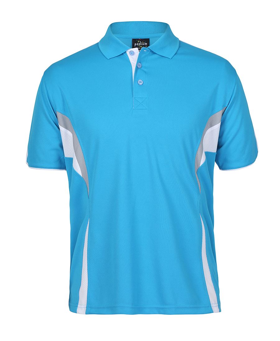 PODIUM COOL POLO BLACK/RED/GREY -3XS