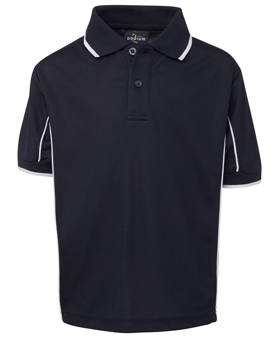 PODIUM KIDS S/S PIPING POLO NAVY/WHITE-04