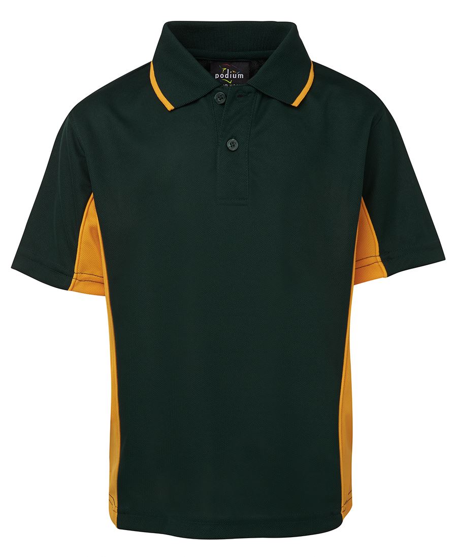 PODIUM KIDS C/TRAST POLO FOREST/GOLD-04